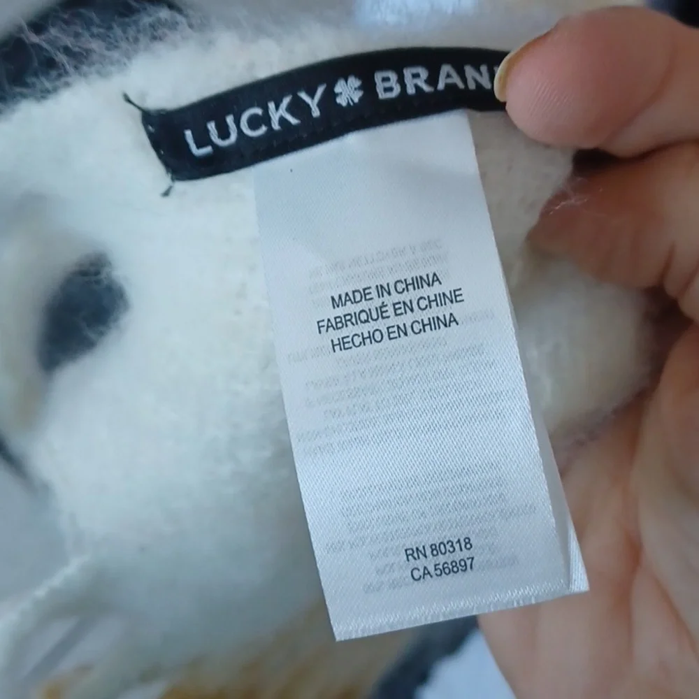 Lucky‎ Brand OS Thick Knit Plaid Scarf Colorblock